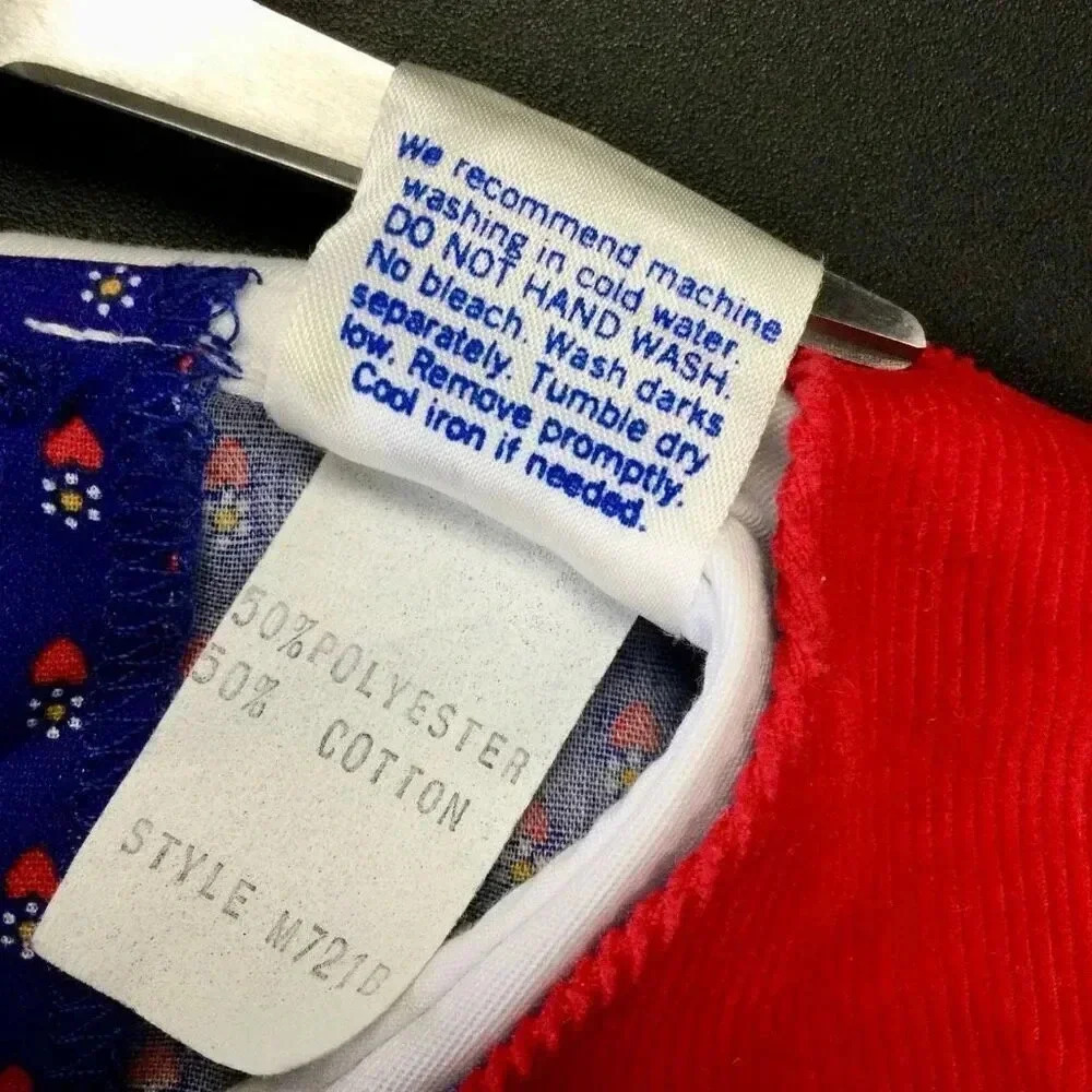 Renee Michaels Girls Red & Blue Vintage Overlay Lace Trim Mini Dress 2T - Picture 8 of 10